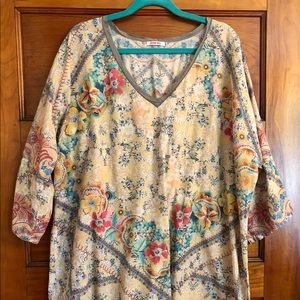 Johnny Was 2x tunic NWOT lightweight floral